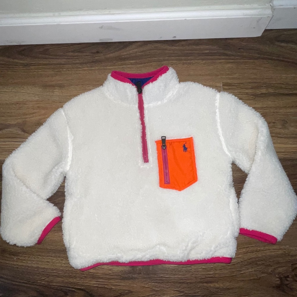 Kids Polo Ralph Lauren 1/4 Zip Teddy Fleece Jacket Sz 5